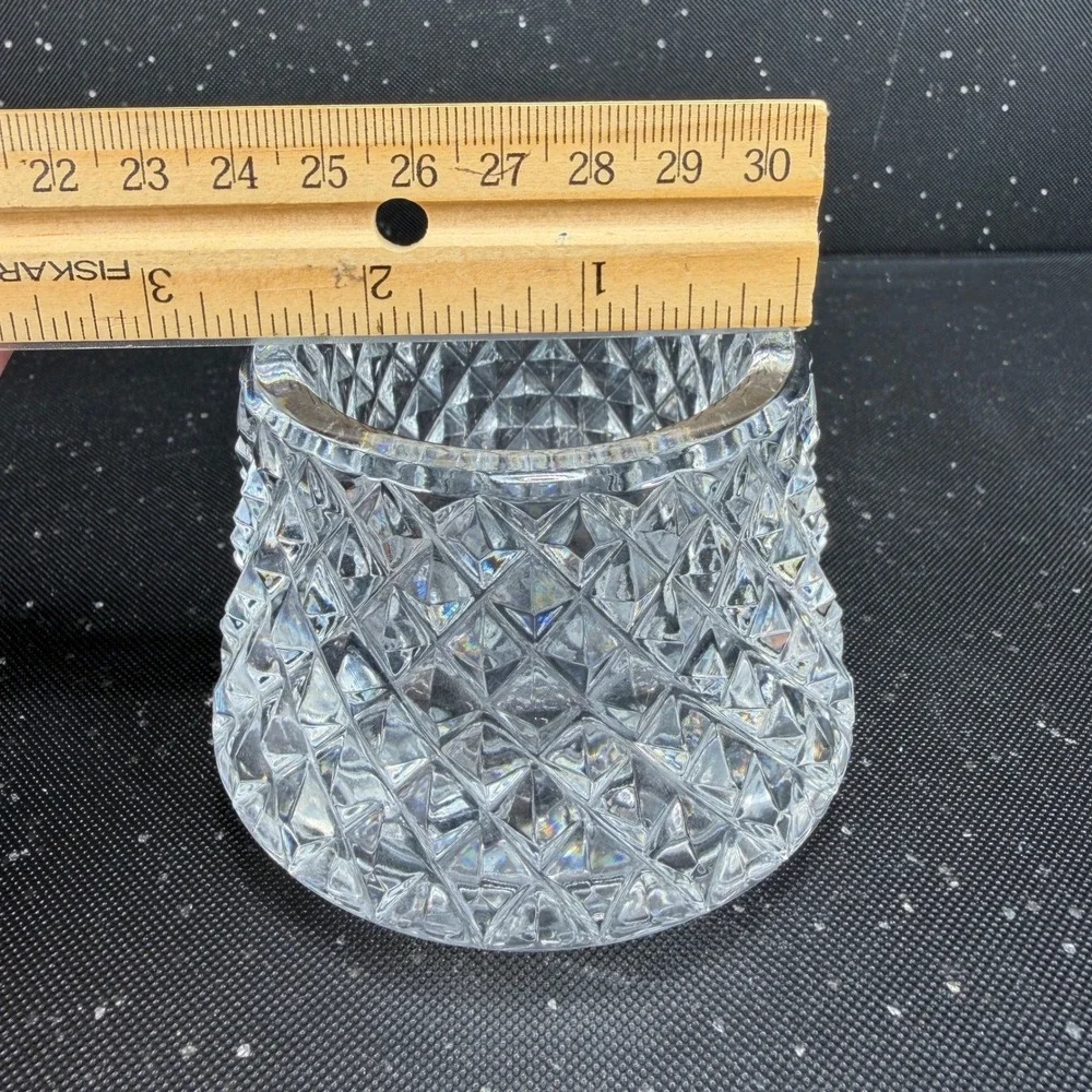 Waterford Crystal Alana Open Sugar Bowl Diamond Cut Glass Votive Holder Heavy